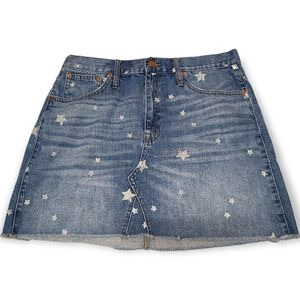 J. Crew Festival denim mini skirt with star print